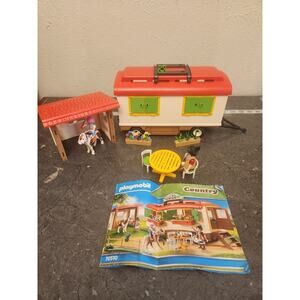 PLAYMOBIL Country‎ Pony Shelter With Mobile Home Pony Caravan 70510 Incomplete